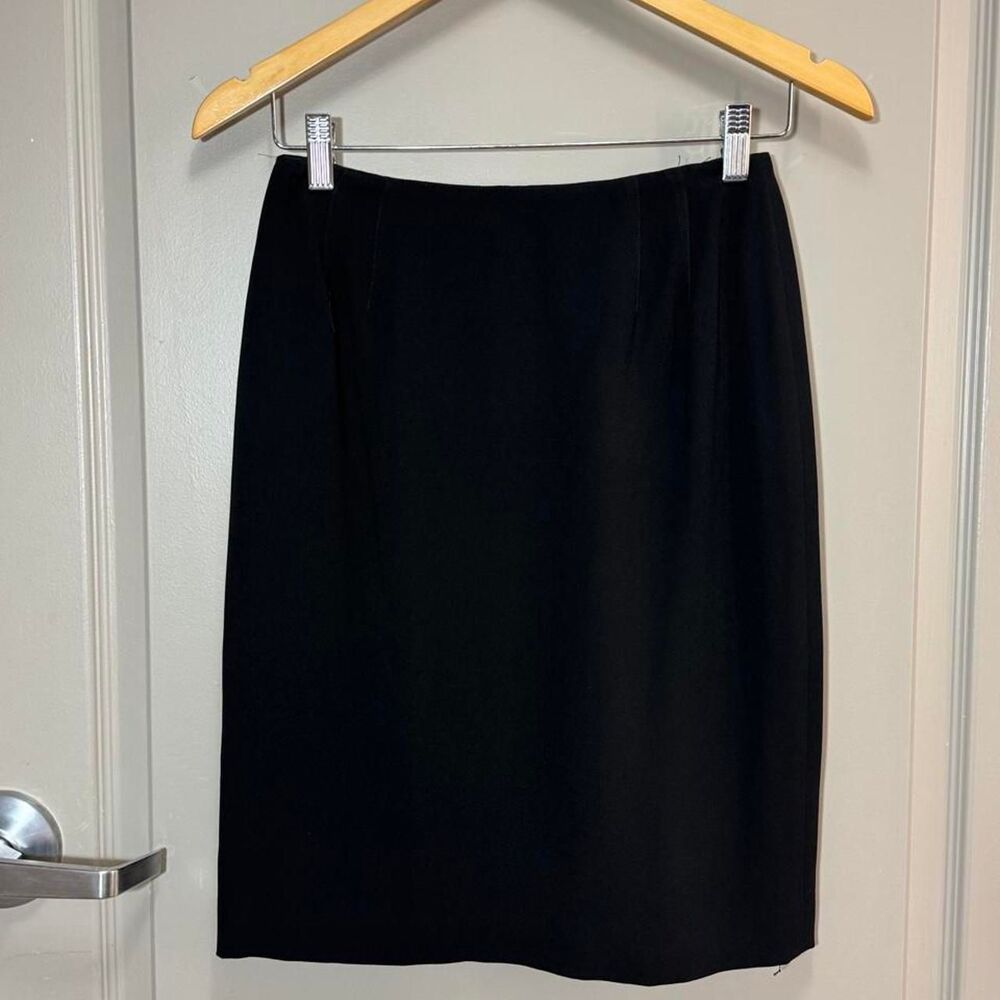 Vintage Anne Klein II Women's Black Minimalist Pencil Skirt Size 4